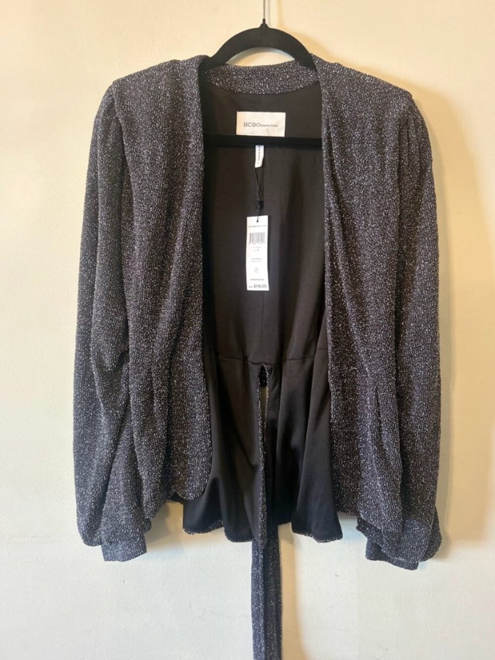 BCBGeneration Metallic Wrap Top